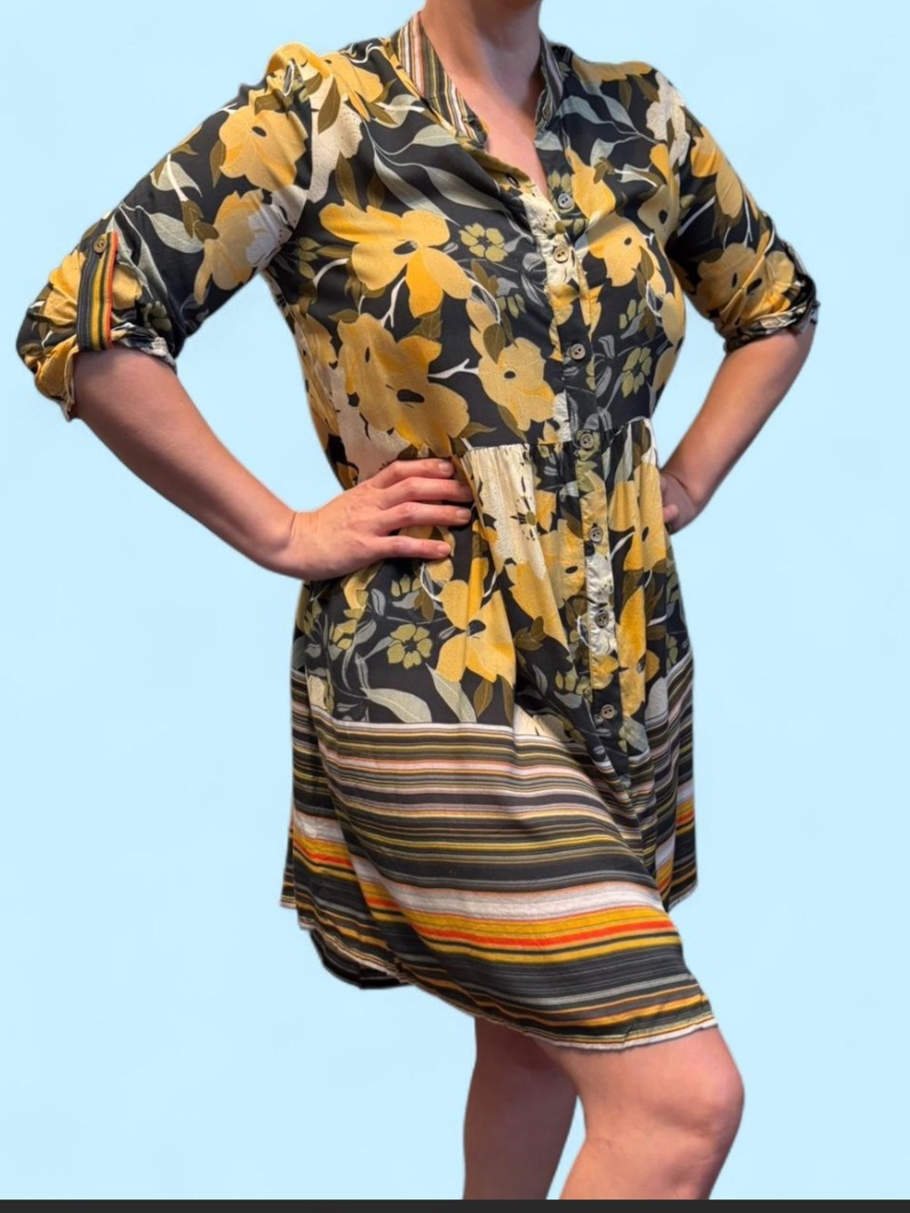 Anthropologie Floral Shirt-Dress